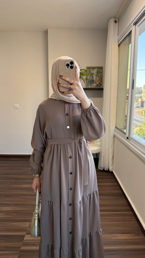 فستان قماش بحزام